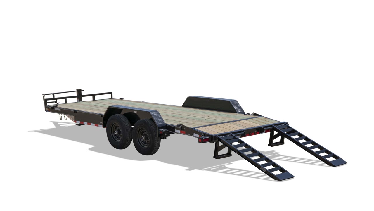 Load Trail 83x22 Car Hauler / Equipment Trailer 14K, MAX Ramps, Black photo 2