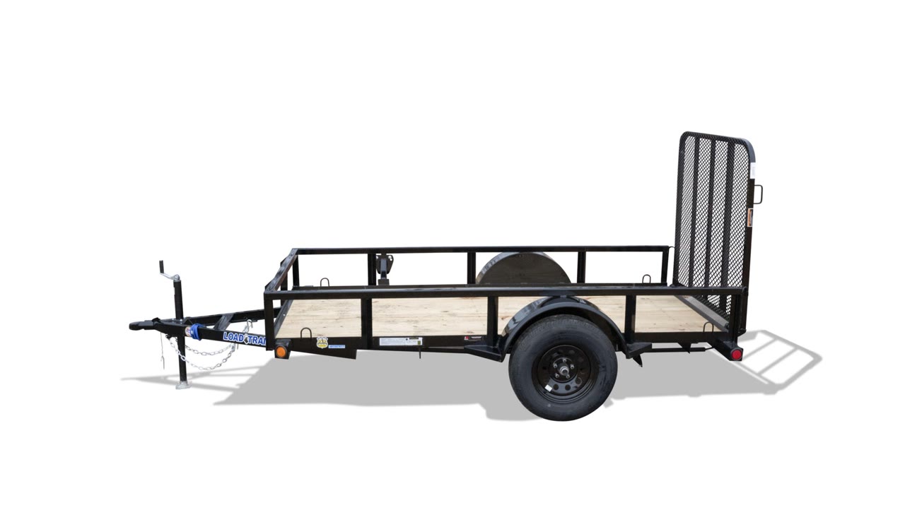 Load Trail 77x12 Single Axle Utility Trailer 3.5K, Brakes, Fold Gate, Black photo 3