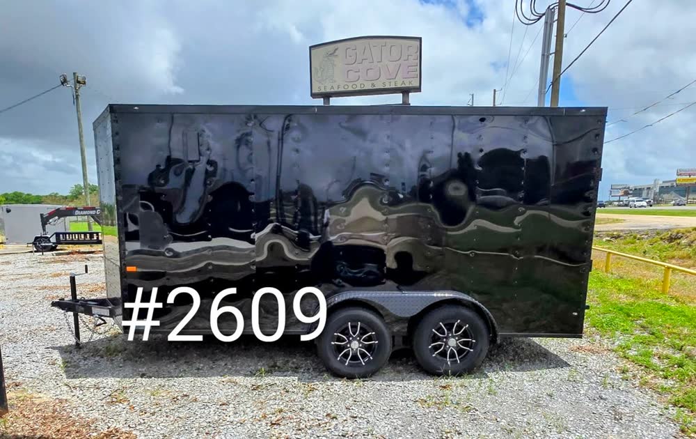 Rock Solid 7x14 TA Cargo Trailer, V-Nose, Black photo 2