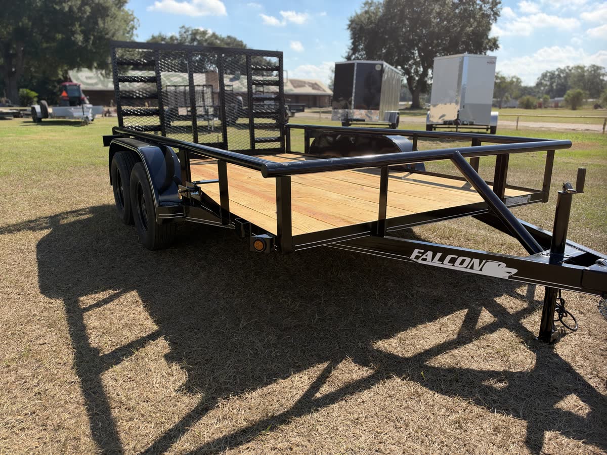Falcon 83x12 TA Utility Trailer, 4,500 GVWR, Pipe Top, Spare Tire photo 2