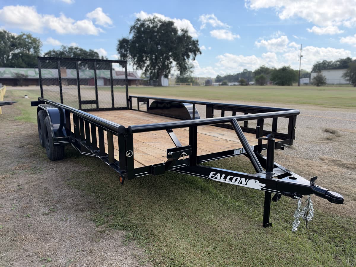 Falcon 83x16 TA Utility Trailer, 7,000 GVWR, Pipe Top, Spare Tire photo 2