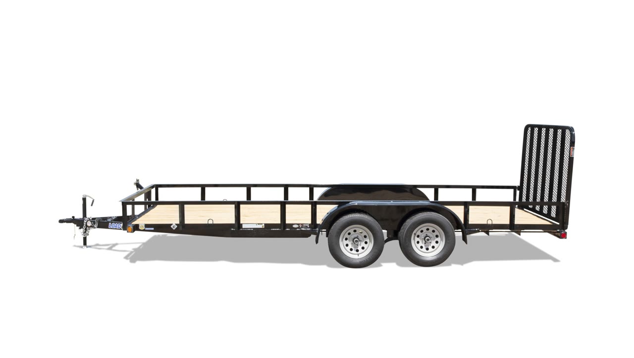 Load Trail 83x16 Tandem Axle Utility Trailer 7K, Fold Gate, Black photo 3