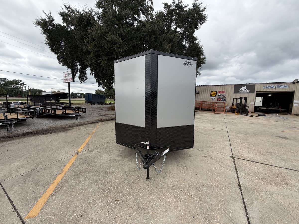 Rock Solid 7x14 TA Cargo Trailer, V-Nose, Blackout Package, Silver Frost photo 6