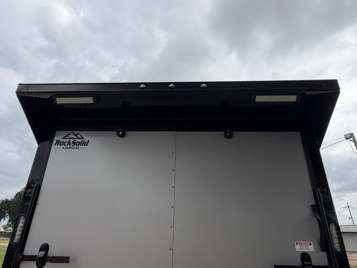 Rock Solid 7x14 TA Cargo Trailer, V-Nose, Blackout Package, Silver Frost photo 8