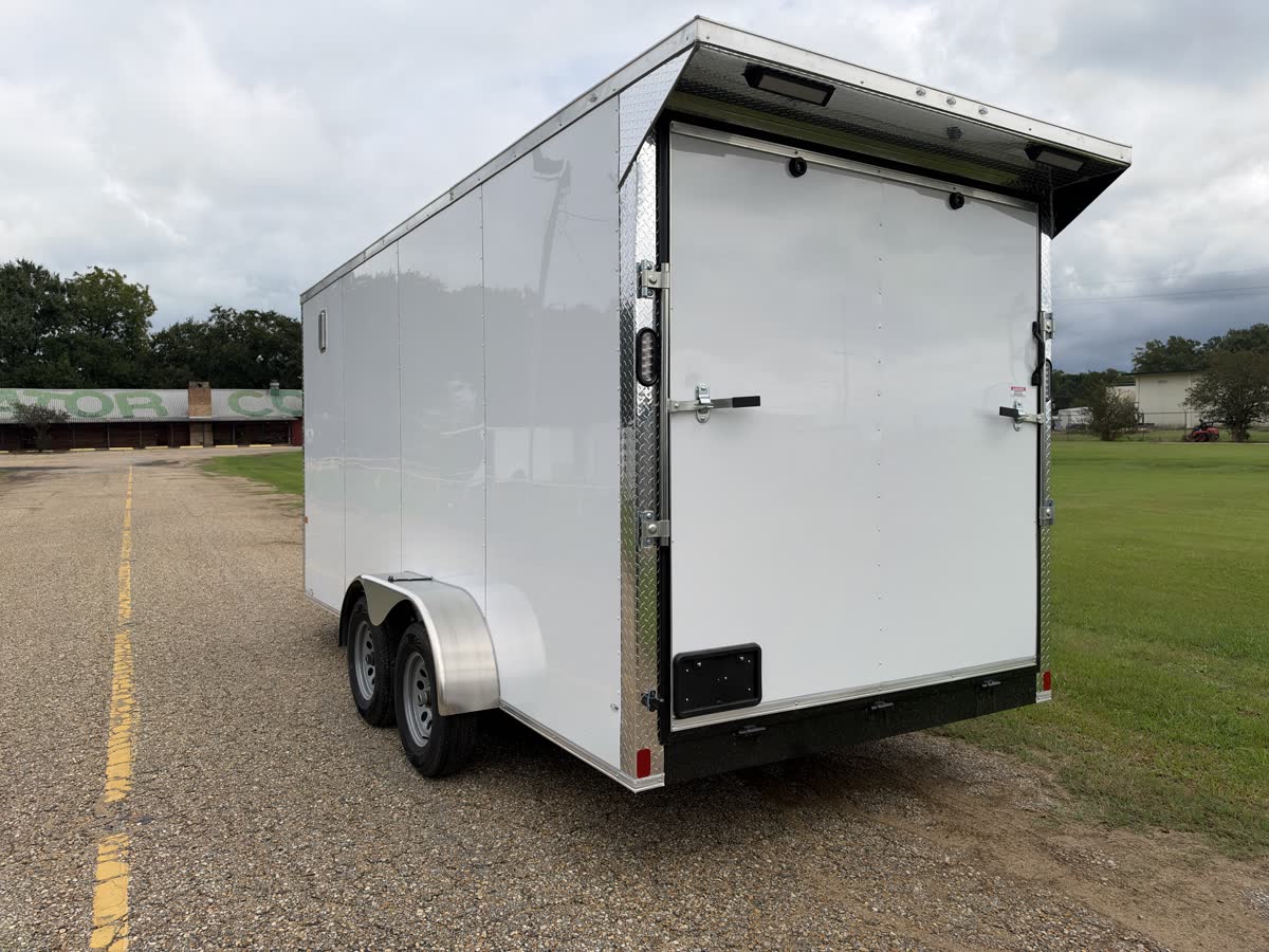 Rock Solid 7x16 TA Cargo Trailer, 7 ft Interior, Therma Cool Ceiling, White photo 3
