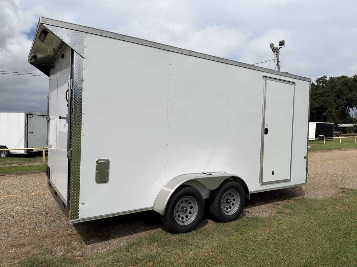 Rock Solid 7x16 TA Cargo Trailer, 7 ft Interior, Therma Cool Ceiling, White photo 5