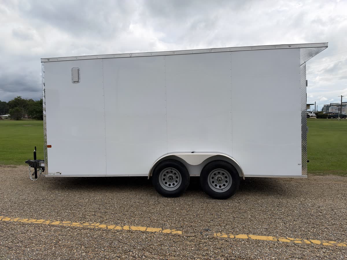 Rock Solid 7x16 TA Cargo Trailer, 7 ft Interior, Therma Cool Ceiling, White photo 6