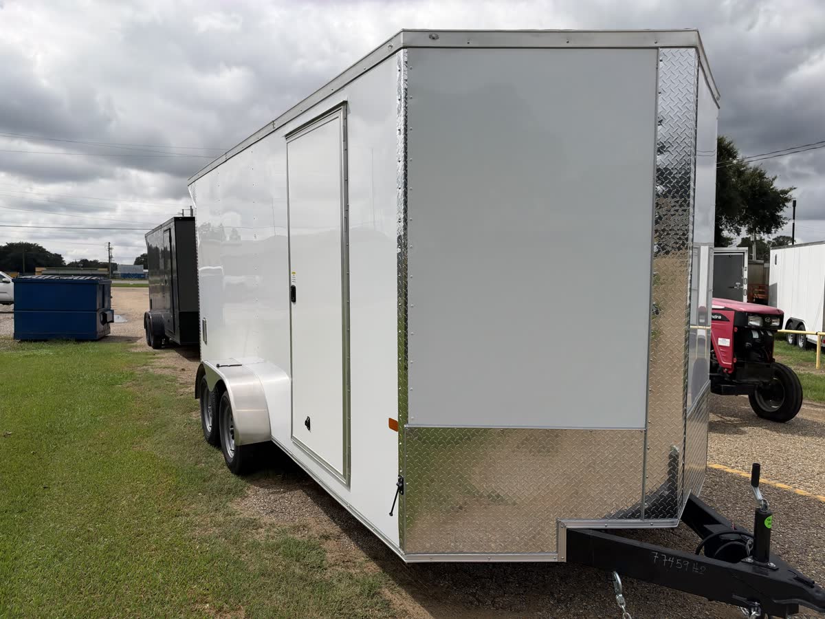 Rock Solid 7x16 TA Cargo Trailer, 7 ft Interior, Therma Cool Ceiling, White photo 9