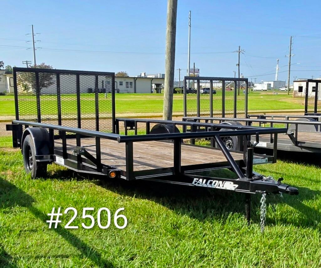 FALCON 6.5X14 SA........$2400
RAMP GATE, PIPE TOP, BULLDOG HITCH, TREATED WOOD FLOOR