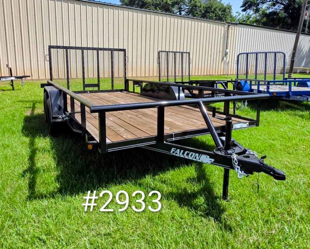 FALCON...7x16 TA......$3800
RAMP GATE, PIPE TOP, BULLDOG HITCH, TREATED WOOD FLOOR