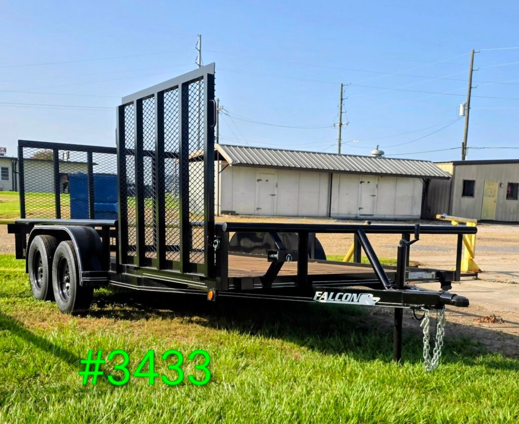 FALCON 7X16 TA SIDE GATE.........$4300
RAMP GATE, PIPE TOP, BULLDOG HITCH, TREATED WOOD FLOOR